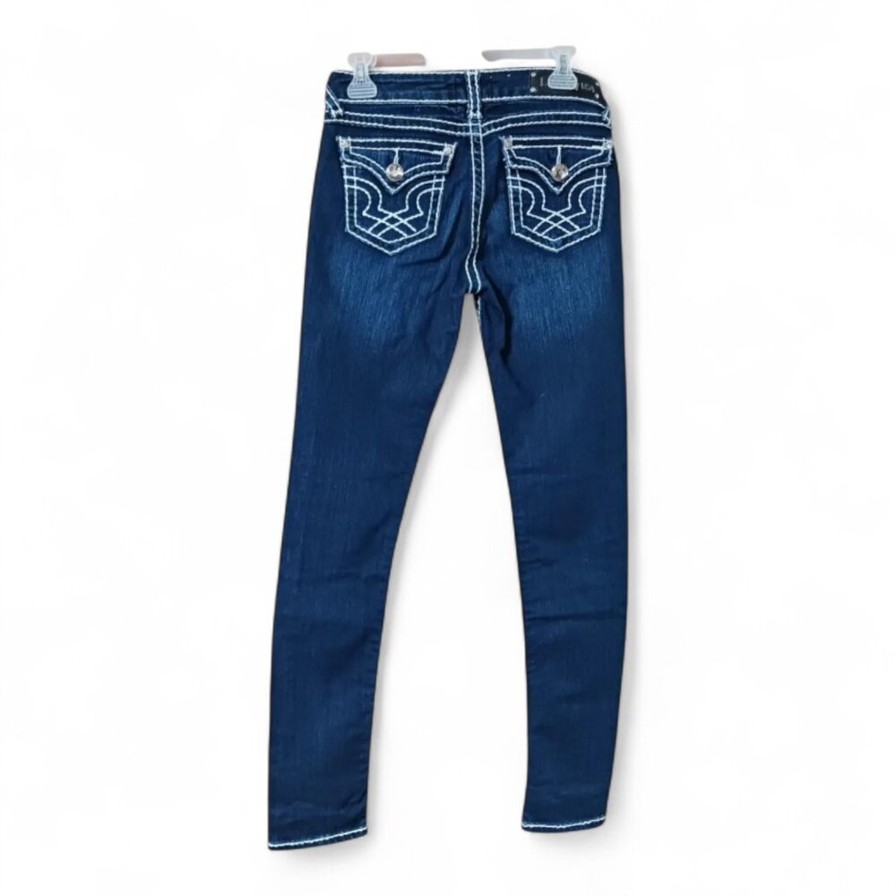 Vintage Y2K LA Idol Crystal Embellished Skinny Jeans – Size 7  US 28 - Picture 3 of 9